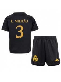 Otroški Nogometna dresi replika Real Madrid Eder Militao #3 Tretji 2023-24 Kratek rokav (+ hlače)